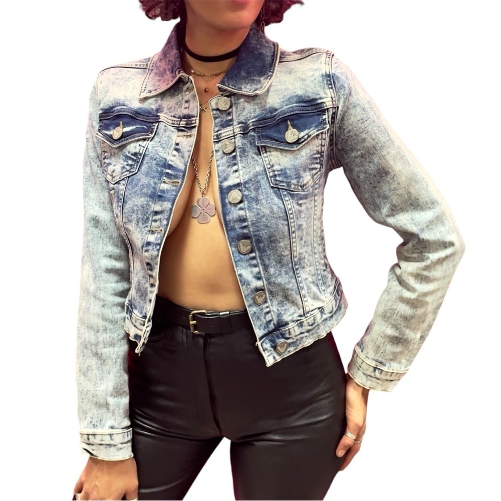 Iconic Rock Jimmy Hendrix Custom Denim Jacket - S/M - Sexy Party Cocktail - Madz - Picture 5 of 17